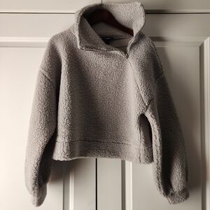 Express Faux Sherpa Quarter Zip Pullover